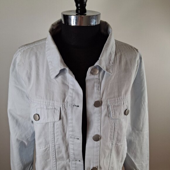 Womens Forever 21 Oversized Utility Jacket Sz XXL Baby Blue Casual Classic - Picture 6 of 12